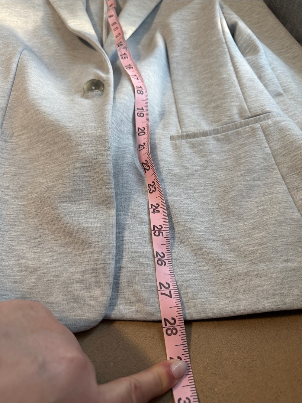 Express Light Gray Single-Button Blazer - Picture 12 of 12
